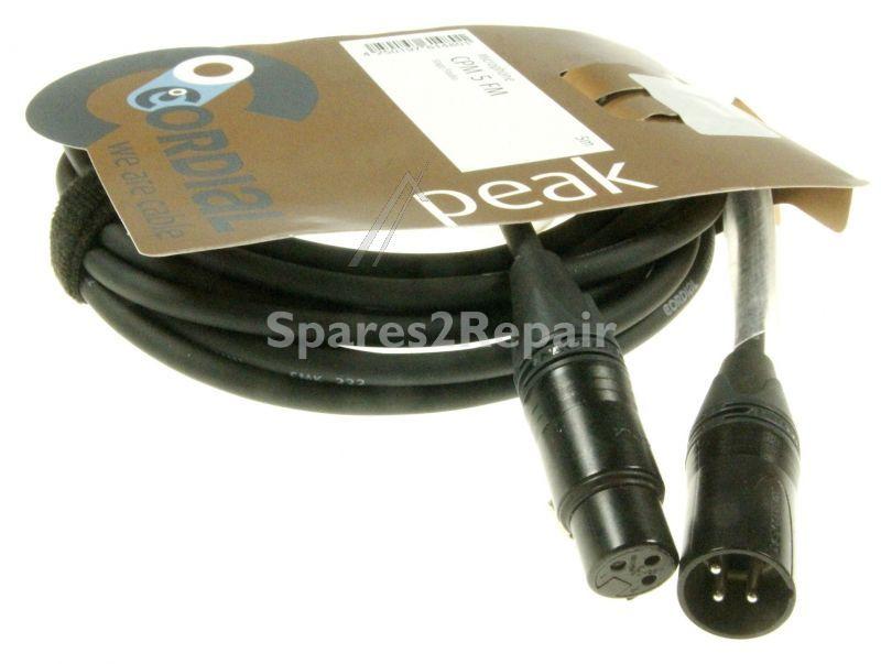 Cordial Neutrik Xlr Connectors - 5,0 M, Suitable For Neutrik Xlr Female -xlr Male Black