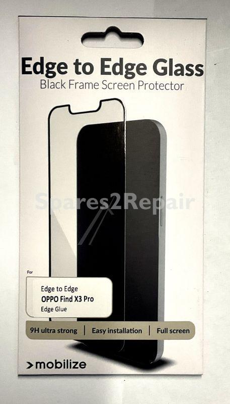 Mobilize Display Protective Film - 55147 Mobilize Edge-to-edge Glass Screen Protector Oppo Find X3-x3 Pro Black Edge Glue