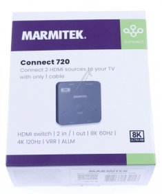 Marmitek Hdmi-switch - Connect 720 Hdmi Switch 8k 60hz - 4k 120hz - 2 Eingange - 1 Ausgang