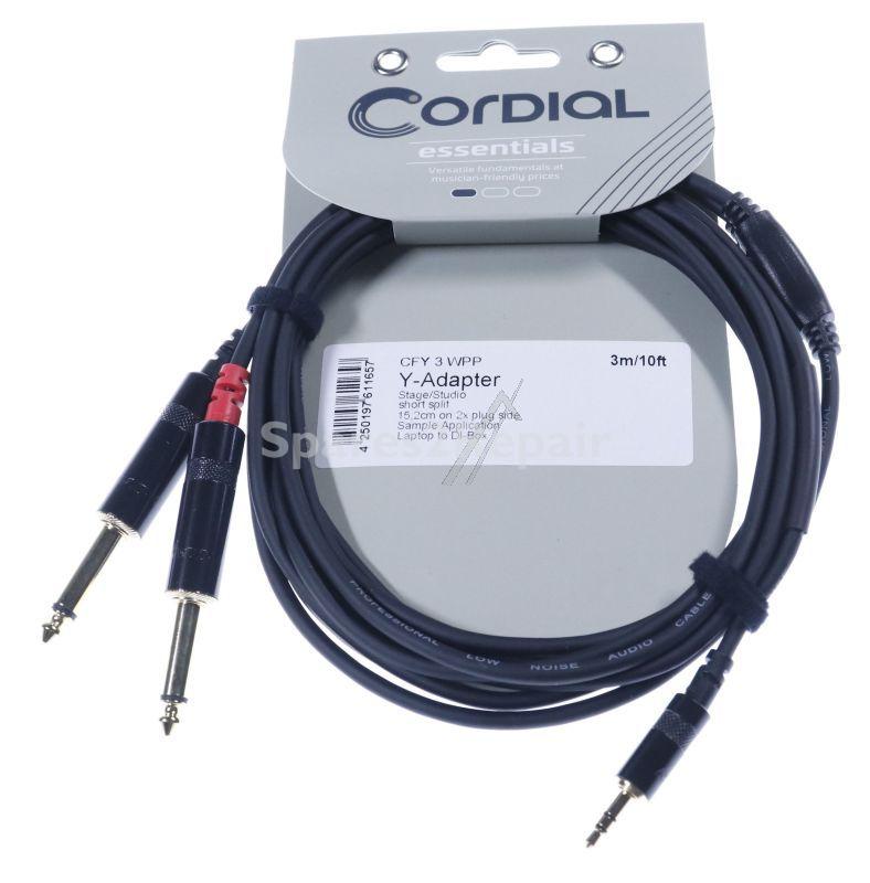 Cordial Neutrik Jack Plug/jack Plug - 2x 6,3mm Jack Plug Mono --> Mini-jack Plug 3,5 Mm Stereo