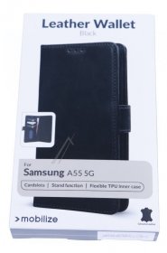 Mobilize Leather Bag Gsm - 29330 Mobilize Leather Wallet Samsung Galaxy A55 5g Black