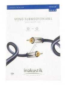 Inakustik Phono Plug.-phono Plug. Aud-ad - Premium-ii 00408031 Audio Lead - Mono Sub Woofer Cable 3 0m