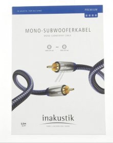 Inakustik Phono Plug.-phono Plug. Aud-ad - Premium-ii 00408051 Ii Audio Mono Subwoofer Cable 5 0m