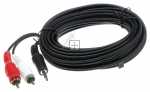Compatible Phono Plug-jack Plug - 3 5mm Jack Plug-2x Phono Plug Stereo 5 0m Black