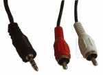 Compatible Phono Plug-jack Plug - Cable Jack Plug-3 5mm -2x Phono Plug 10m Stereo