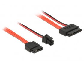 Delock Pc S-ata Cable - 84848 Cable Slim Sata Iii 13pin Jack > Sata 7pin Jack + 4pin S