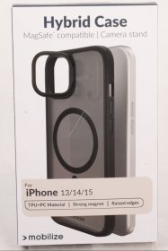 Mobilize Leather Bag Gsm - 81091 Mobilize Magsafe Compatible Hybrid Pro Case With Camera Stand Apple Iphone 13-14-15 Black