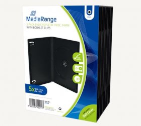 Mediarange Cd-organiser - Box30 Mediarange Dvd Case For 1 Disc 14mm Black 5-pack