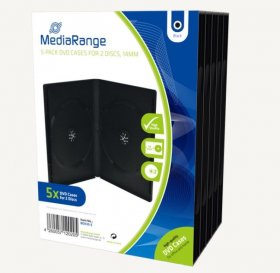 Mediarange Cd-organiser - Box30-2 Mediarange Dvd Case For 2 Discs 14mm Black 5-pack