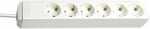 Brennenstuhl Six-way Trailing Socket - Eco-line Six-way Trailing Socket, White, 1,5m