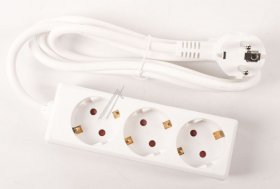 Bachmann Three-way Trailing Socket - 387 270s Selly 3-way Power Strip White 1 5m H05vv-f 3g1 5mm² With Protective Contact Angled Plug