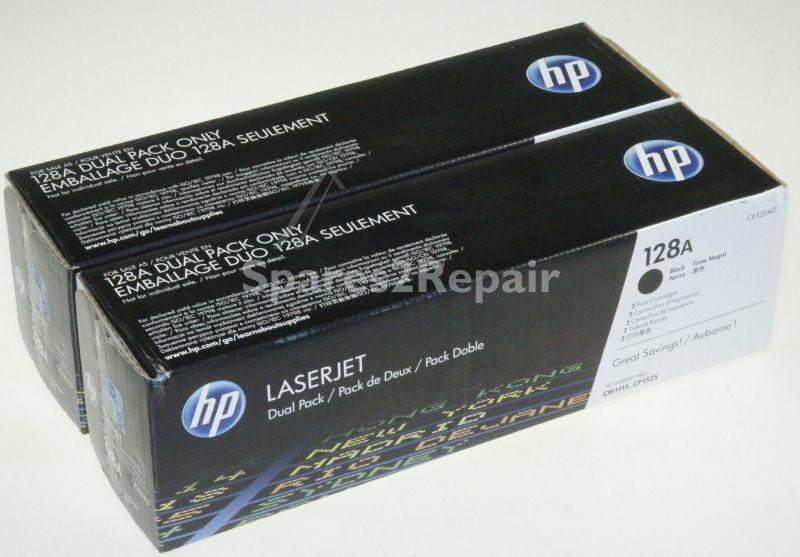 Hewlett Packard Toner Cartridge - 128ad Ce320ad Toner Cartridge Double Pack Black Each 2k
