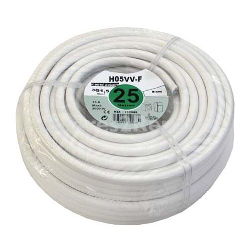 Cooker Connection Cable - 3 G 1,5 Mm² Blanc 25 M