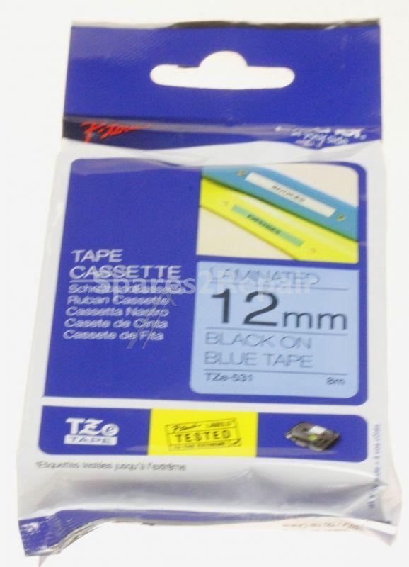 Brother Colour Cartridge - Tze531 Label Tape Black On Blue 12mm-8m Laminated Brother
