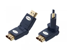 Inakustik Hdmi-jack/hdmi-plug - Premium Hdmi Angled Adapter M-m 360 Degree Swivel