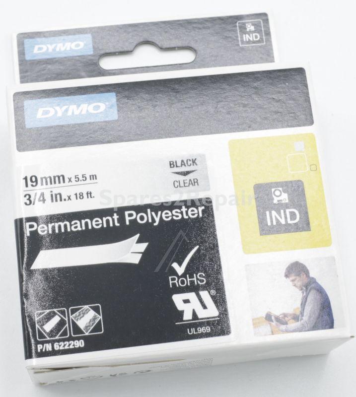 Dymo Colour Cartridge - Schriftband Schwarz Auf Transparent 19mm-5,5m Fur Rhino 4200