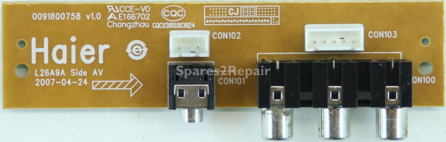 HAIER HLD-32AT - Side AV - L26A9A - 0091800758 - V1.0