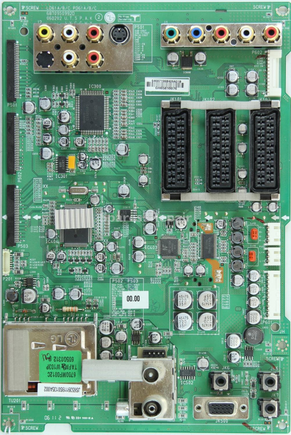 LG 42LC2D-EC - Main AV - 68709S0992D - 060202 - 68719SB409A - LD61A/B/C PD61A/B/C