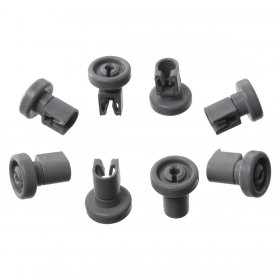 Compatible for AEG, Arthur Martin, Electrolux, Privileg, Rex, Zanussi ZDT6255, JLDWW1201, ESL6115, ZSF6128, ZSF6120 Type Grey Upper Basket Wheel (Pack of 8)
