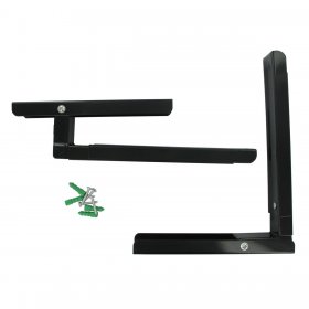 Universal Black Finished Microwave Extendable Arm Brackets & Fixings Wall-Mounting Kit