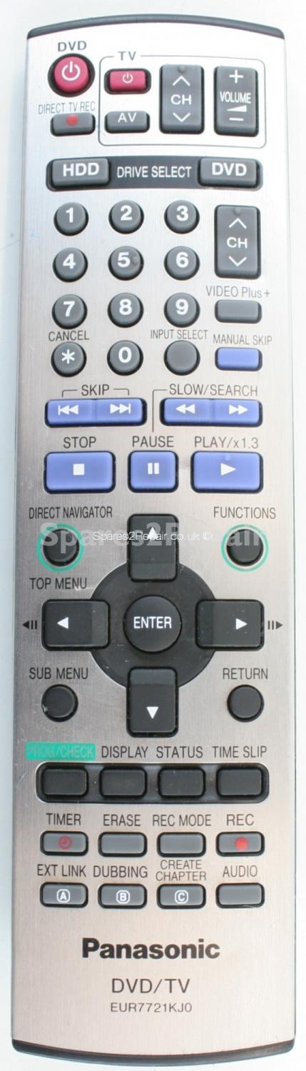 Panasonic EUR7721KJ0 Remote Control (Original)