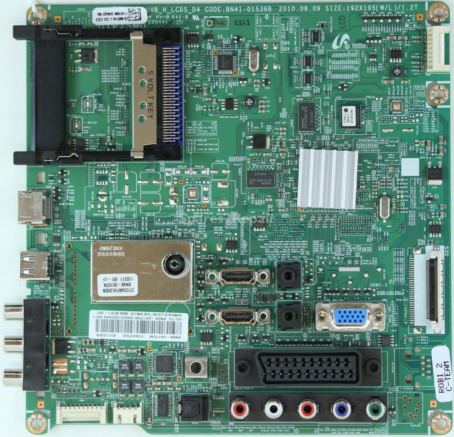 Samsung LE40C530F1W - Main AV - BN41-01536B - BN94-04175M - X4_DVB_H_LCD5_D4